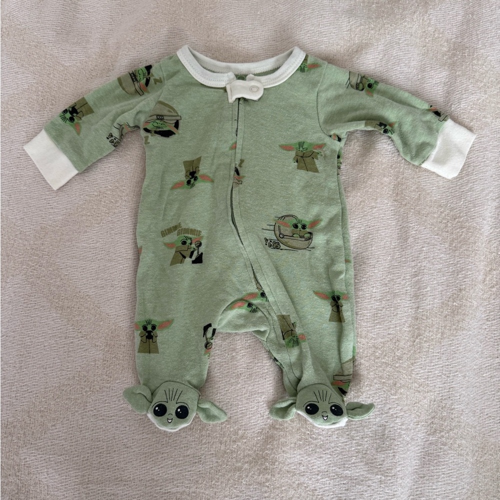 Star Wars Green and White Footies One Piece